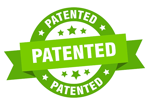 patented logo in green with transparent background